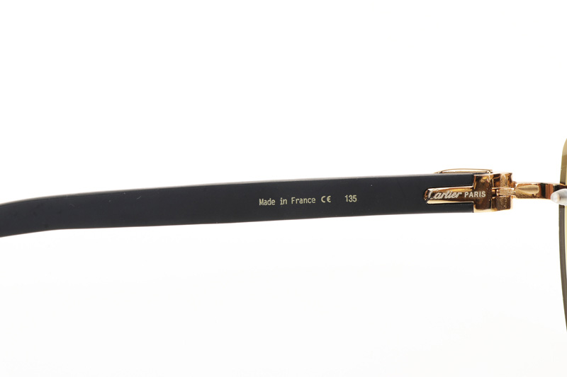 CT 4189706 Black Wood Sunglasses In Gold Gradient Brown