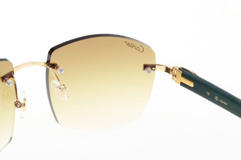 CT 4189706 Green Wood Sunglasses In Gold Gradient Brown