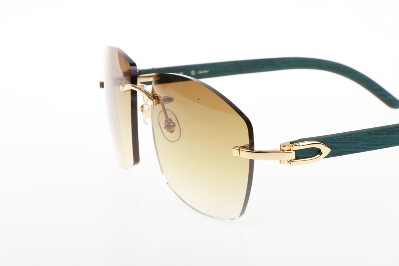 CT 4189706 Green Wood Sunglasses In Gold Gradient Brown