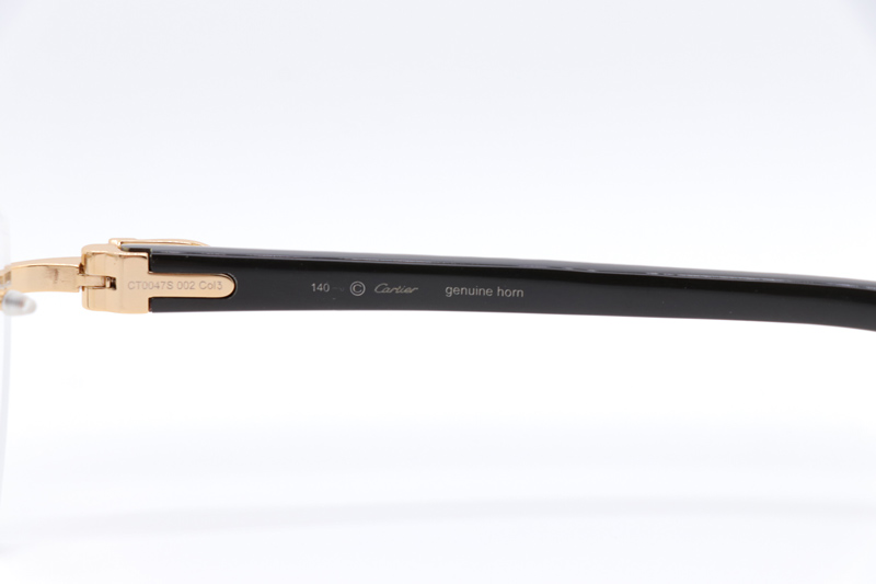 CT 4189706 White Mix Black Buffalo Eyeglasses Gold