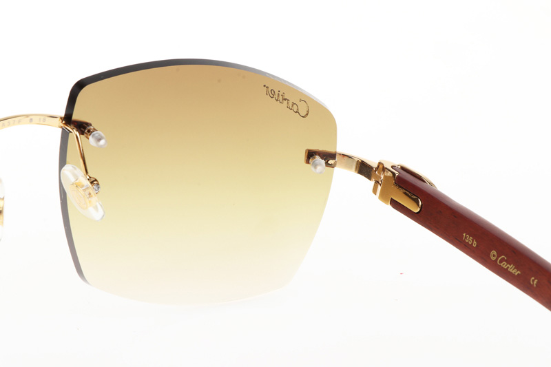 CT 4189706 Wood Sunglasses In Gold Gradient Brown