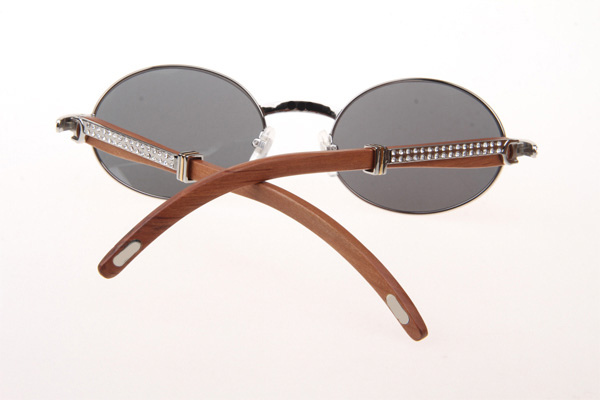 CT 7550178 55-22 Diamond Wood Sunglasses In Silver Grey