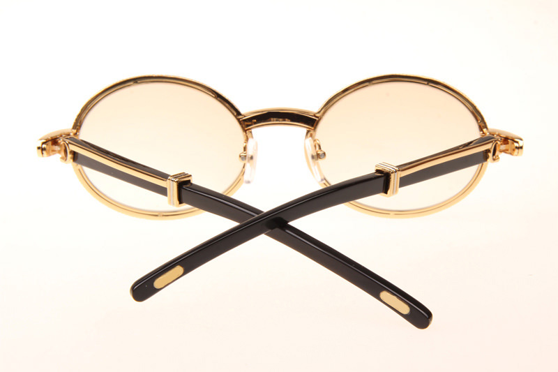 CT 7550178 55-22 Full Diamond Black Buffalo Sunglasses In Gold Brown