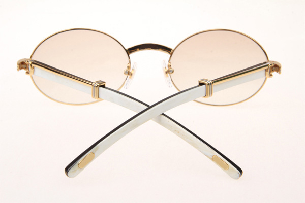 CT 7550178 55-22 White Mix Black Buffalo Sunglasses In Gold Brown