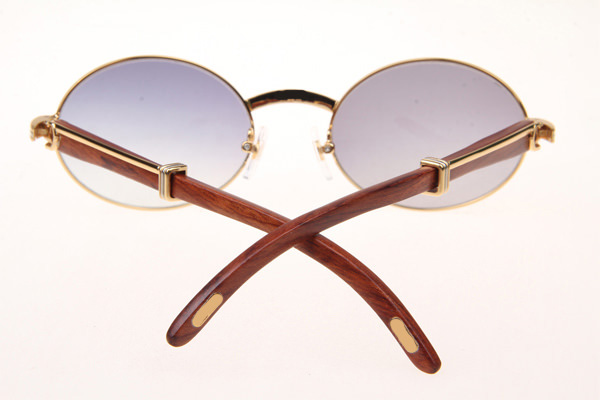 CT 7550178 55-22 Wood Sunglasses In Gold Grey