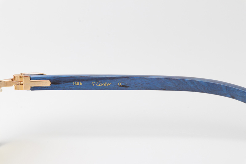 CT 8300818 Blue Wood Sunglasses Gold Gradient Brown