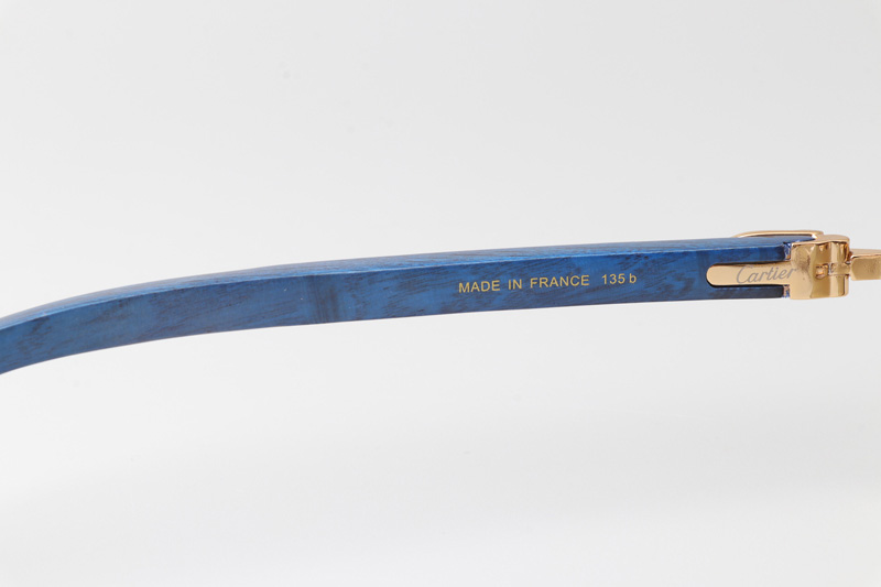 CT 8300818 Blue Wood Sunglasses Gold Gradient Brown