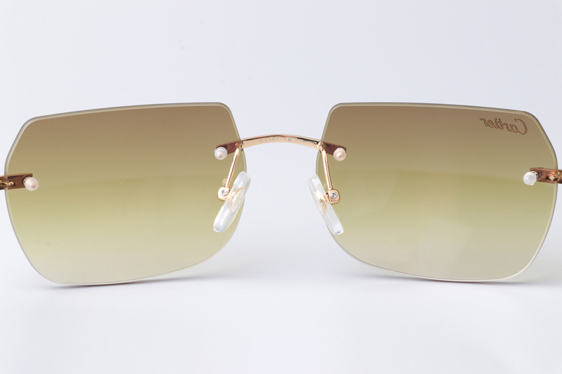 CT 8300818 Blue Wood Sunglasses Gold Gradient Brown