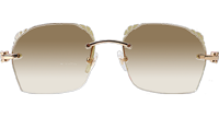 CT 8300818 Engrave Lens Wood Sunglasses In Gold Brown