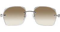 CT 8300818 Engrave Lens Wood Sunglasses In Silver Brown