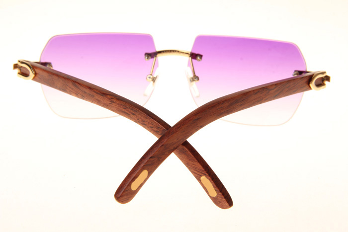 CT 8300818 Wood Sunglasses In Gold Gradient Purple