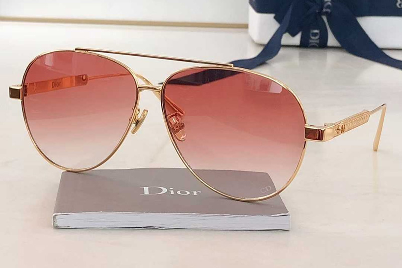 Cannage A1U Sunglasses Gold Gradient Pink