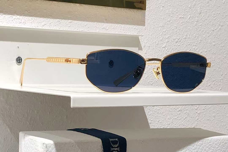 Cannage B1U Sunglasses Gold Blue