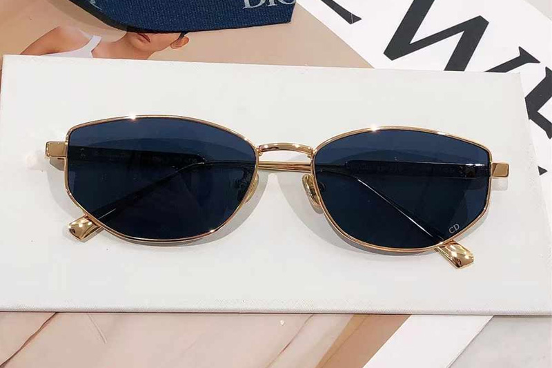 Cannage B1U Sunglasses Gold Blue