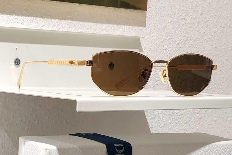 Cannage B1U Sunglasses Gold Brown