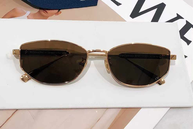Cannage B1U Sunglasses Gold Brown