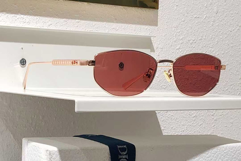 Cannage B1U Sunglasses Rose Gold Red