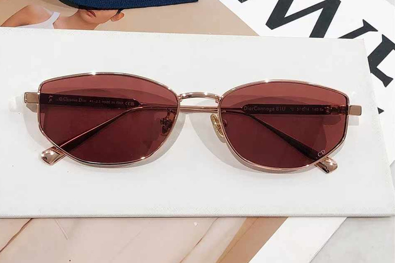 Cannage B1U Sunglasses Rose Gold Red