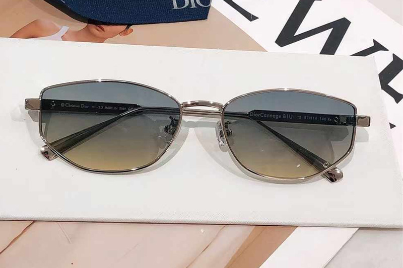 Cannage B1U Sunglasses Silver Gradient Gray
