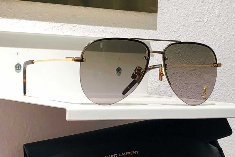 Classic 11M Sunglasses Gold Gradient Green