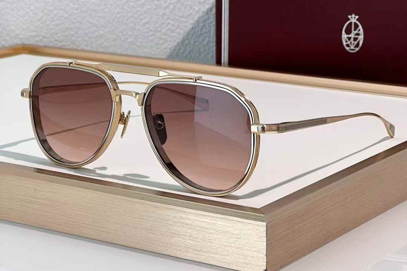 Commander Sunglasses Gold Gradient Red