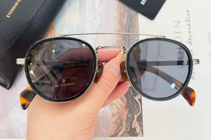 DB7036S Sunglasses Black Silver Gray