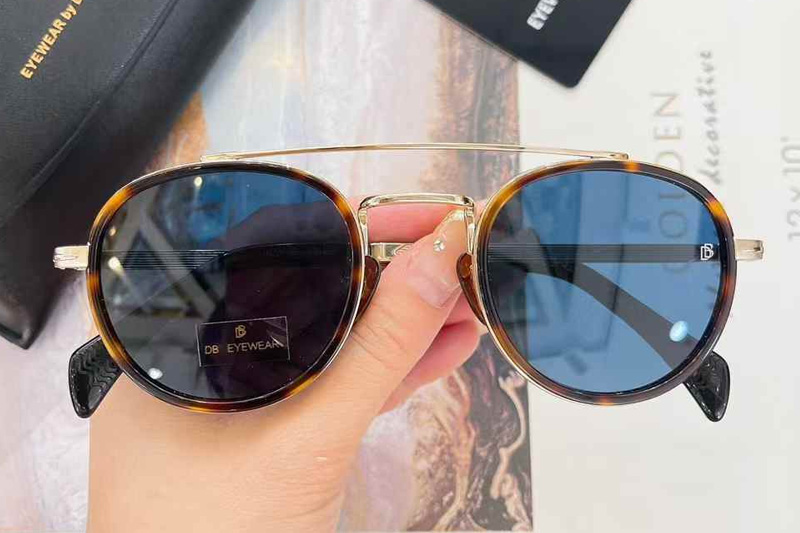 DB7036S Sunglasses Tortoise Gold Blue