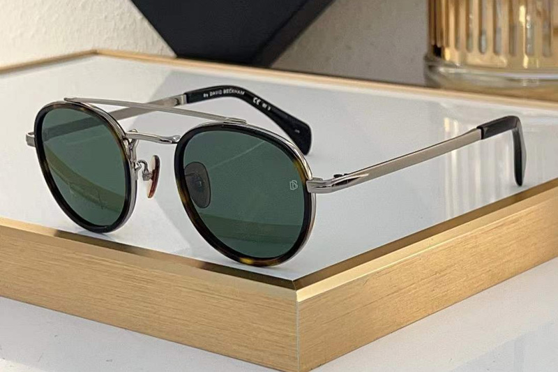 DB7036S Sunglasses Tortoise Silver Green
