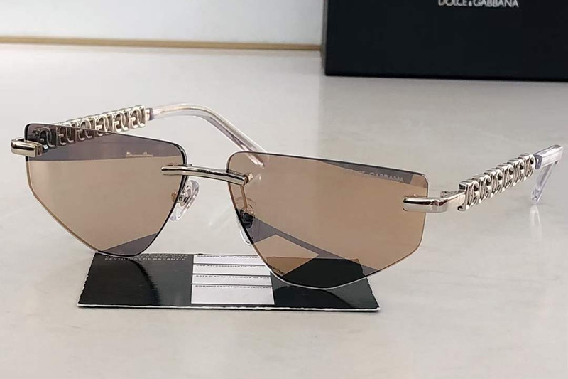 DG2301 Sunglasses Silver Yellow Flash