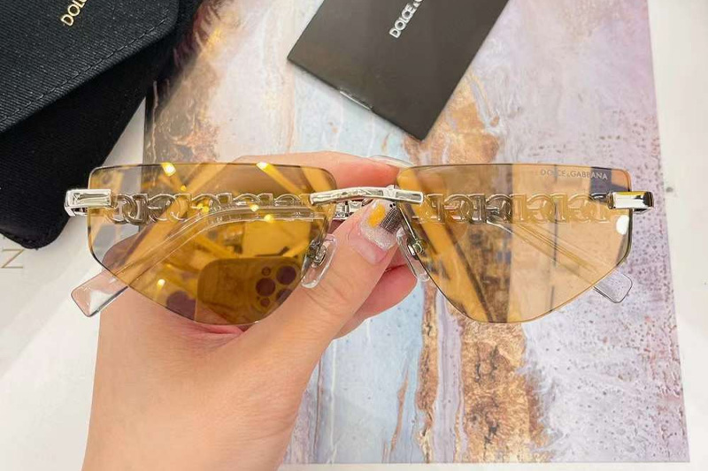 DG2301 Sunglasses Silver Yellow Flash