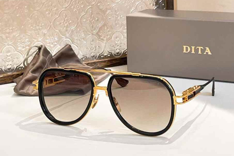 DTS312 Sunglasses Black Gold Gradient Brown
