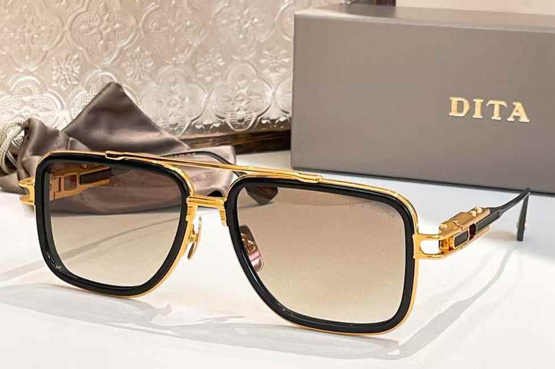 DTS313 Sunglasses Black Gold Gradient Brown