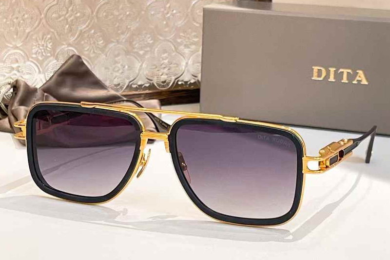 DTS313 Sunglasses Black Gold Gradient Gray