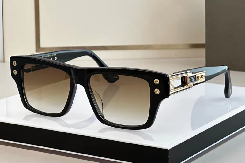 DT GRANDMASTER SEVEN Sunglasses Black Gold Gradient Brown