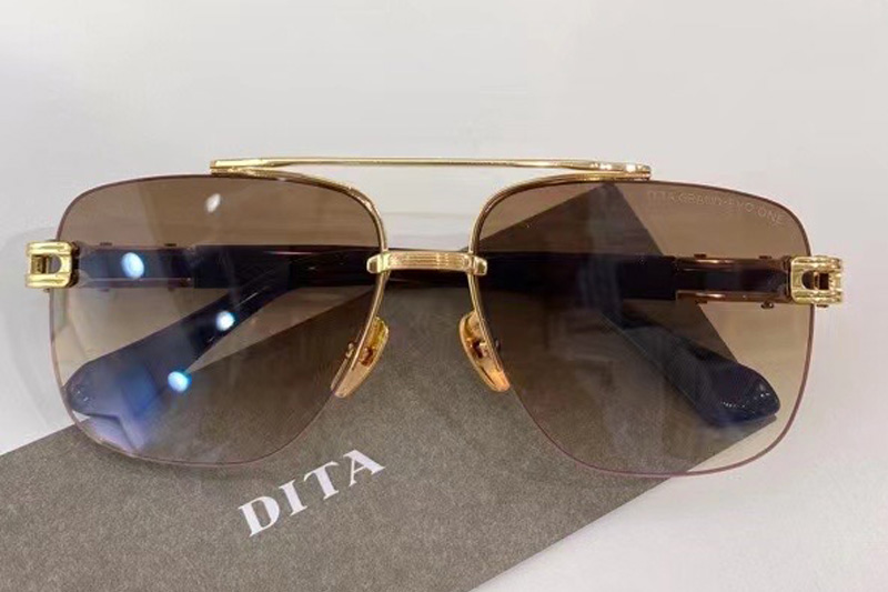 DT GRAND EVO ONE Sunglasses In Gold Tortoise Gradient Brown