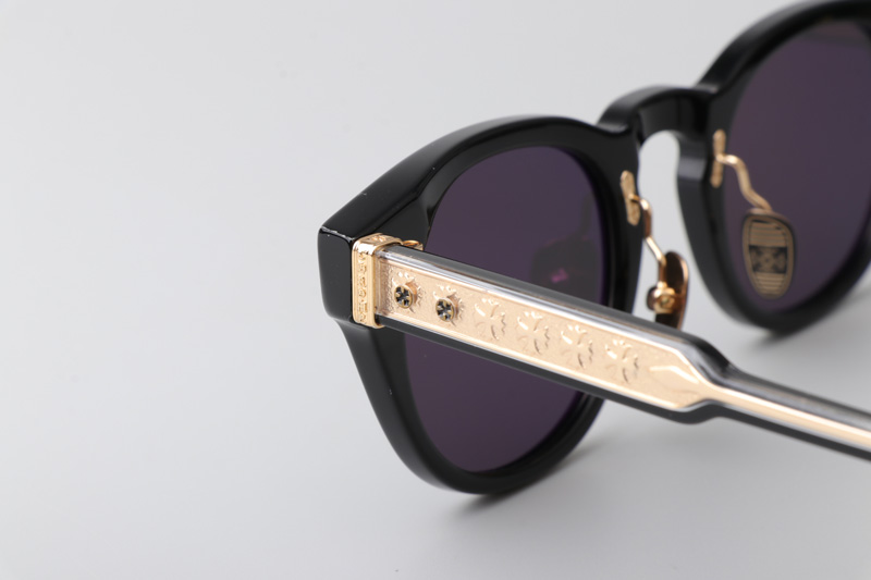 Dingalonglinglong Sunglasses Black Gold Gray