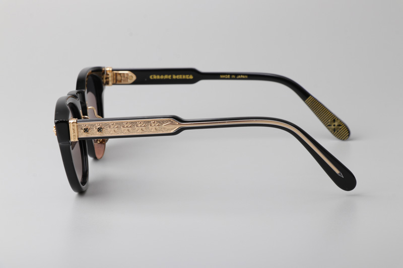 Dingalonglinglong Sunglasses Black Gold Gray