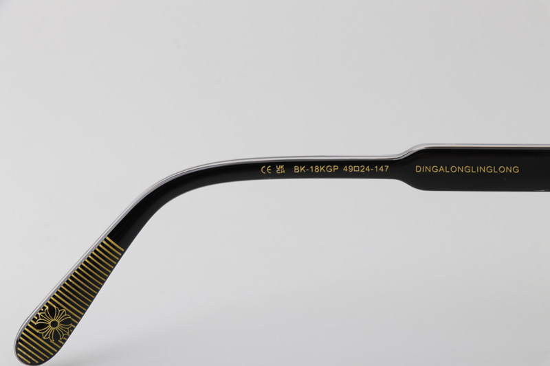Dingalonglinglong Sunglasses Black Gold Gray