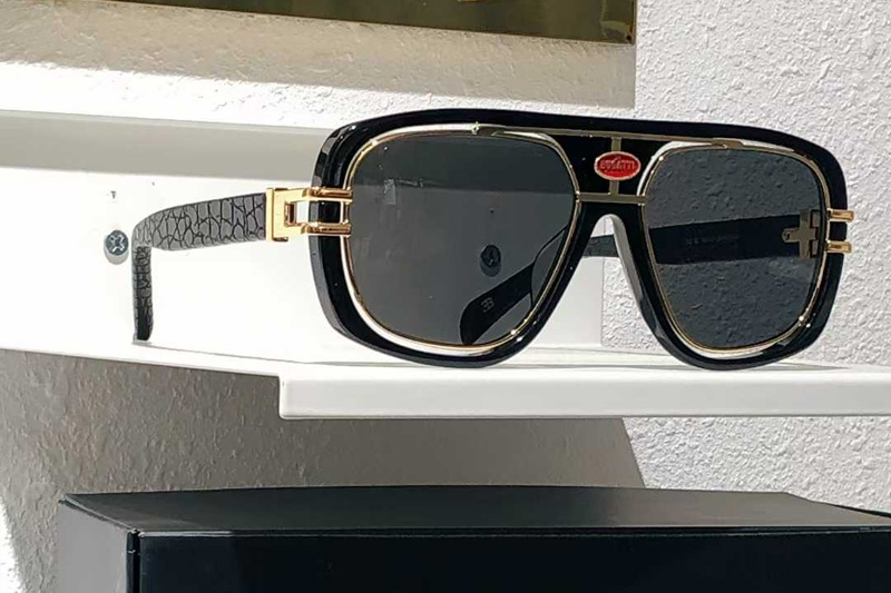 EB07 Sunglasses Black Gold Gray