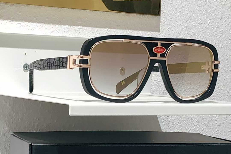 EB07 Sunglasses Black Rose Gold Flash