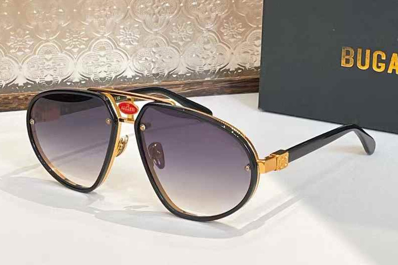 EB10 Sunglasses Black Gold Gradient Gray