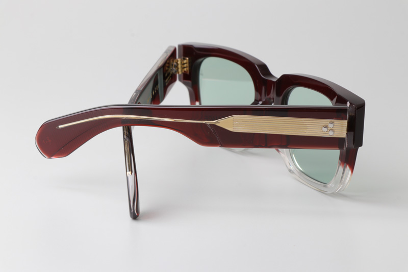 Enzo Sunglasses Red Transparent Light Green