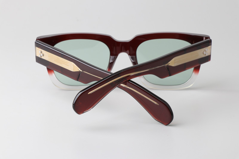 Enzo Sunglasses Red Transparent Light Green