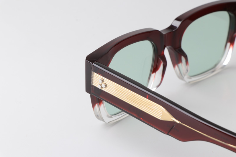 Enzo Sunglasses Red Transparent Light Green