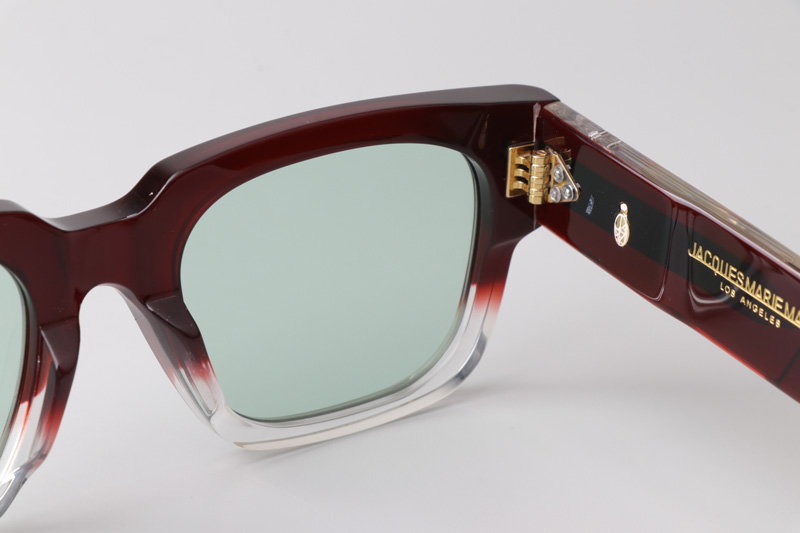 Enzo Sunglasses Red Transparent Light Green