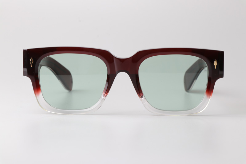 Enzo Sunglasses Red Transparent Light Green