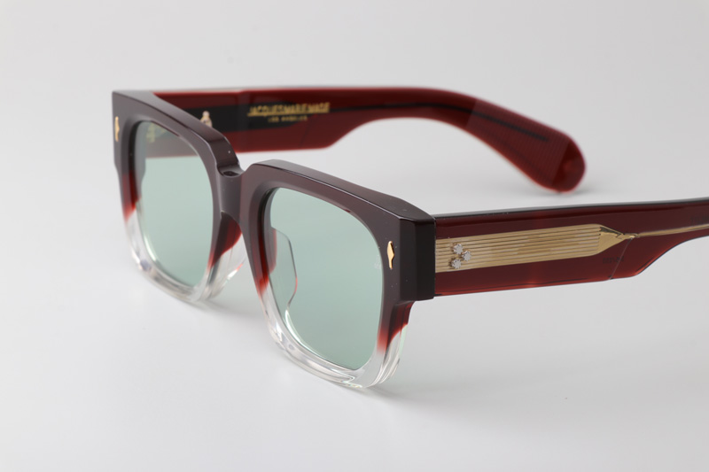 Enzo Sunglasses Red Transparent Light Green