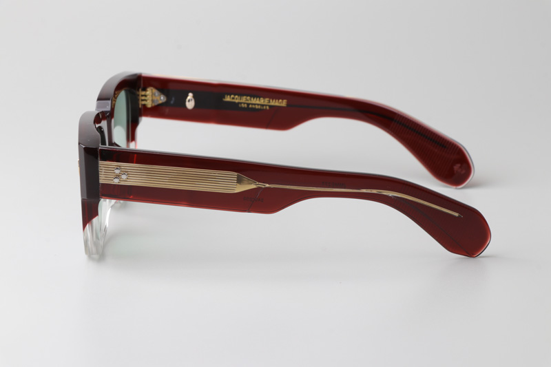 Enzo Sunglasses Red Transparent Light Green