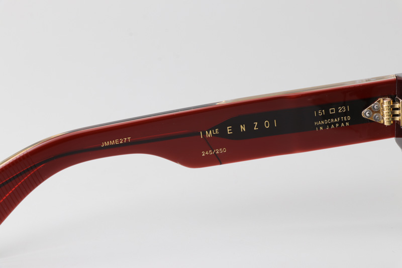 Enzo Sunglasses Red Transparent Light Green