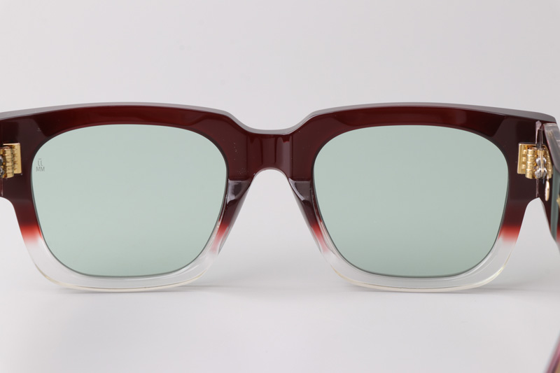 Enzo Sunglasses Red Transparent Light Green